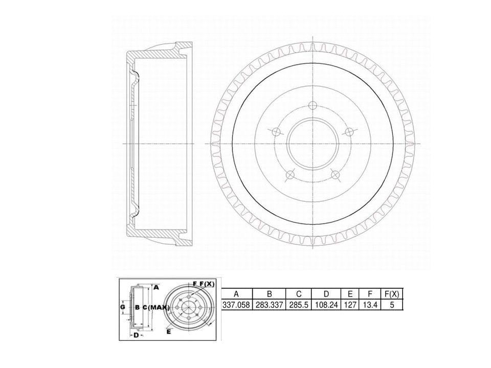 Winstop Brake Drum, Rear WS236160, Chevrolet C10 1986-1975