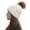 White, variant on Dyfzdhu Women Casual Solid Stitching Outdoor Plush Ball Hats Crochet Knit Beanie Cap Beige