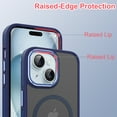 thumbnail image 6 of ELEHOLD for iPhone 15 Matte Magnetic Case,Translucent Clear Cover Compatible with Mag Safe, Military Grade Drop Protection Shockproof Back Phone Cover for iPhone 15,Blue, 6 of 7