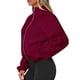 thumbnail image 3 of Chaquetas de Invierno para Mujer, de Forro , Larga, con Cremallera, , Cálidas, Estilo Otoño, para Hacer Ejercicio Rojo Vino M, 3 of 8