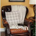 thumbnail image 5 of Parkland Collection PILB11065P Stuart Tan&44; Housse de Coussin de Transition Carrée Marron & Bleu avec Insert en Poly - 20 x 20 x 7 Po., 5 of 5