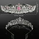thumbnail image 2 of Tiara Corona, Corona Princesa, Tiaras Mujer Rairsky, Corona Niña, Tiara Plata para Mujer Tiara Cristal Rosa Corona Cristal con Peines, Corona Princesa Cristales, 2 of 7