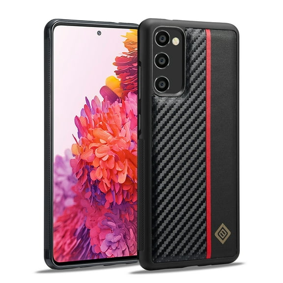 for Galaxy S20 FE Luxury Case, Military-Grade Drop Protection, Carbon Fiber for Samsung Galaxy S20 FE Shockproof Slim Thin Cover, Support Wireless Charging for Men & Women, Black