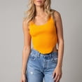 thumbnail image 1 of Débardeur côtelé décontracté en tricot pour femmes Y2k, haut court slim, t-shirts d'entraînement, 1 of 6