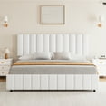 thumbnail image 6 of Full/Queen/King Size Bed Frame with 4 Storage Drawers and Adjustable Headboard, Upholstered Platform Bed Frame with Wooden Slats Support, No Box Spring Needed, 6 of 9