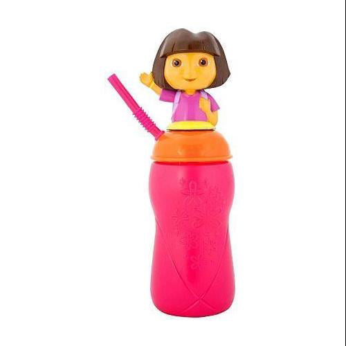Dora The Explorer Kids Girls 3D Topper & Straw Tumbler Drinking Cup NEW 