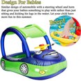 thumbnail image 3 of 2025 New Baby Inflatable Pool Float with Canopy, Car Shaped Babies Swim Float Boat with Sunshade Safty Seat for Toddler Infant Swim Ring Pool (Blue)), 3 of 4