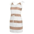 thumbnail image 4 of ICQOVD Womens Summer Striped V-Neck Striped Waist Halter Sling Dresses, 4 of 6