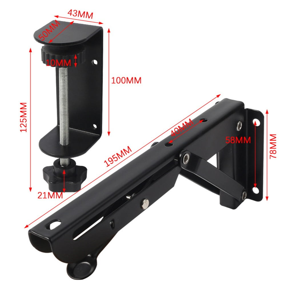 2-piece Sliding Desk Extension Plate Support Clipon Keyboard Tray Hand Rest