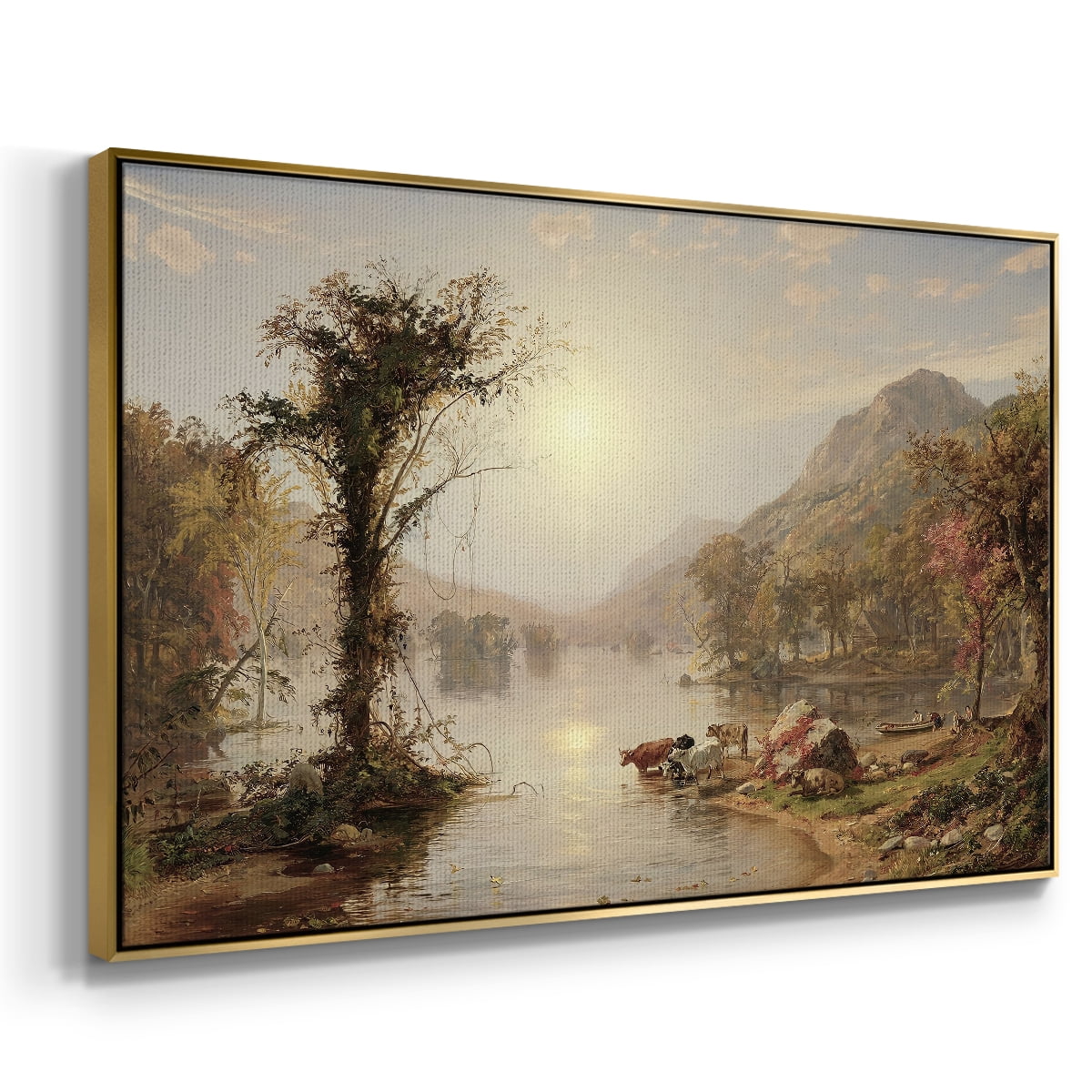 Vintage Landscape-XXII By Wexford Home Framed in Gold Wood Gallery Wrapped Canvas 25 in. x 37 in.