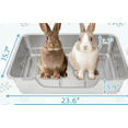 thumbnail image 3 of Large Stainless Steel Rabbit Litter Box with Sifting Tray, Steel Grids Bunny Litter Box, Rabbit Potty Pan for Adult Guinea Pigs, Chinchillas, Ferrets, Squirrels, Easy to Clean, Odor Control, 3 of 6