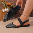 thumbnail image 4 of Purcolt Womens Floral Embroidery Mesh Slingback Flats Dressy Casual Pointed Toe Slip On Ballet Shoes Comfort Soft Sole Dress Shoes with Elastic Ankle Strap, 4 of 9