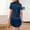 Dark Blue, variant on Endives Womens Satin Sleepshirt Short Sleeve Nightgown Button Down Nightshirt Soft Lonuge Dress Sleepdress Night Wear