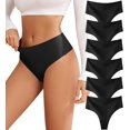 thumbnail image 1 of Tangas Oshkang, ropa interior sin costuras de cintura alta para mujer, paquete de 6, 1 of 6