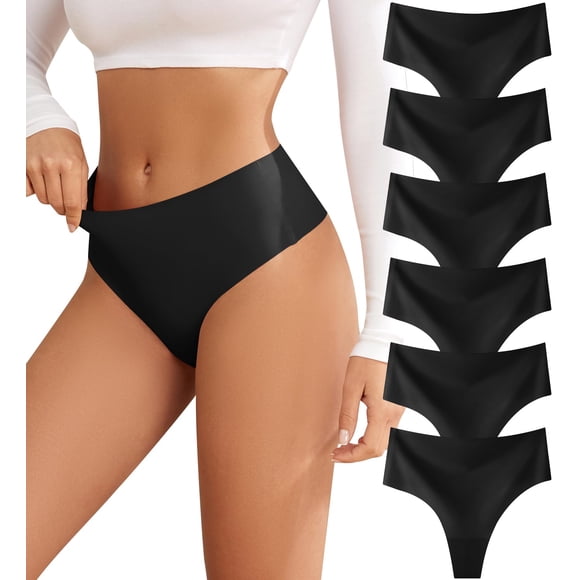 Tangas Oshkang, ropa interior sin costuras de cintura alta para mujer, paquete de 6