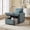 Lake Blue|Storage, variant on Aukfa Comfy Mini Sofa Adjustable Backrest Chaise Lounger Convertible Sofa Chair Bed w/ &Pillow, Black