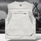 thumbnail image 5 of Ceisia Men's Loose Fit Outdoor Utility Vest Multi-Pocket Breathable Mesh Lining V-Neck Fishing Hiking Volunteer Waistcoat Gifts White 1X, 5 of 6