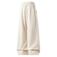 thumbnail image 4 of Leidass Mens Baggy Sweatpants Wide Leg Loose Open Bottom Uncuffed Gym Casual Lightweight Y2K Pants Relaxed Pocket No WrinkleCasual Relaxed Drawstring Lightweight Lounge No Wrinkle Beige L, 4 of 4