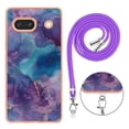 thumbnail image 4 of TECH CIRCLE For Google Pixel 6a Case,Stylish Marble Pattern Soft Slim Thin TPU Girls Boys Women Men Case Shockproof Protective Phone Case with Strap for Google Pixel 6A 5G 6.1" 2022,Purple, 4 of 7