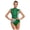 Green, variant on Women Shiny Rhinestones Gymnastics Dance Leotard Sleeveless Cutout Back Metallic Figure Skating Bodysuit Black L