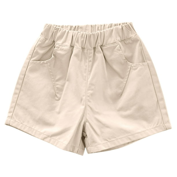 Odeerbi 1-7 Años Niños Niñas Verano Pantalones Cortos Algodón Casual Primavera Color Sólido Pantalones Cortos Con Bolsillos