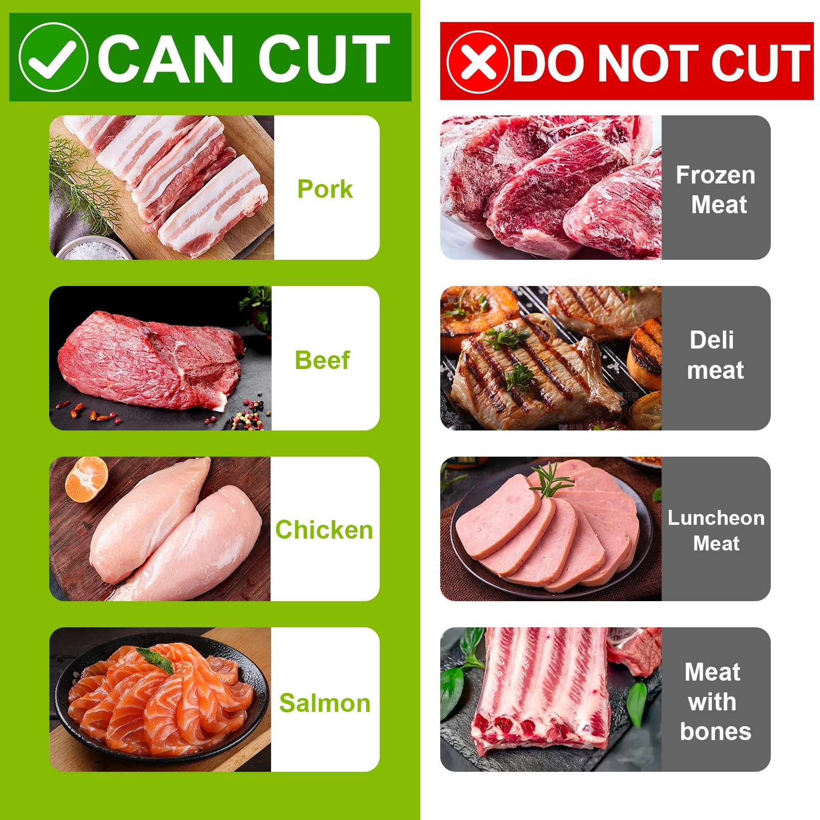 SupMaKin Meat Slicer Cleaver Knives Set, 17-in-1 Stainless Steel Meat Knife for Hot Pot, Barbecue and Making Pork Chicken Beef Jerky