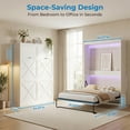 thumbnail image 2 of Mjkone Queen Size Murphy Wall Bed with 2 LED Lights,Convertible Wall Bed into a Cabinet for Living Room/Bedroom/Guest Room,White, 2 of 10