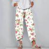 thumbnail image 1 of Pantalons pour Femmes Mode Été Décontracté Ample avec Poches Imprimé Blanc TG, 1 of 5