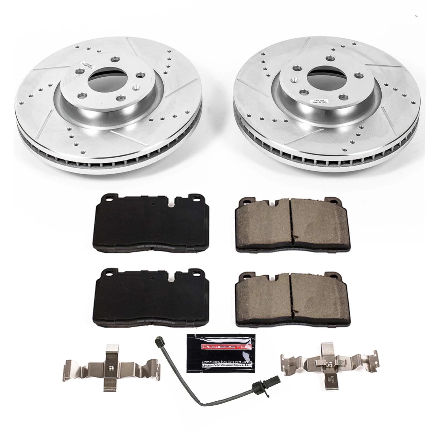 PowerStop Front Z23 Evolution Sport Carbon-Fiber Ceramic Brake Pad and Drilled & Slotted Rotor Kit Fits: AUDI Select Models K7653