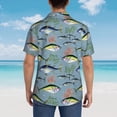 thumbnail image 4 of Pofeuu Various Wild Sea Fish Print Hawaiian Shirt for Men Sleeves Casual Button Down Summer Beach Dress Shirts T-Shirts,X-Large, 4 of 7