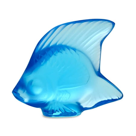 - Lalique Crystal Fish Aquamarine 30002