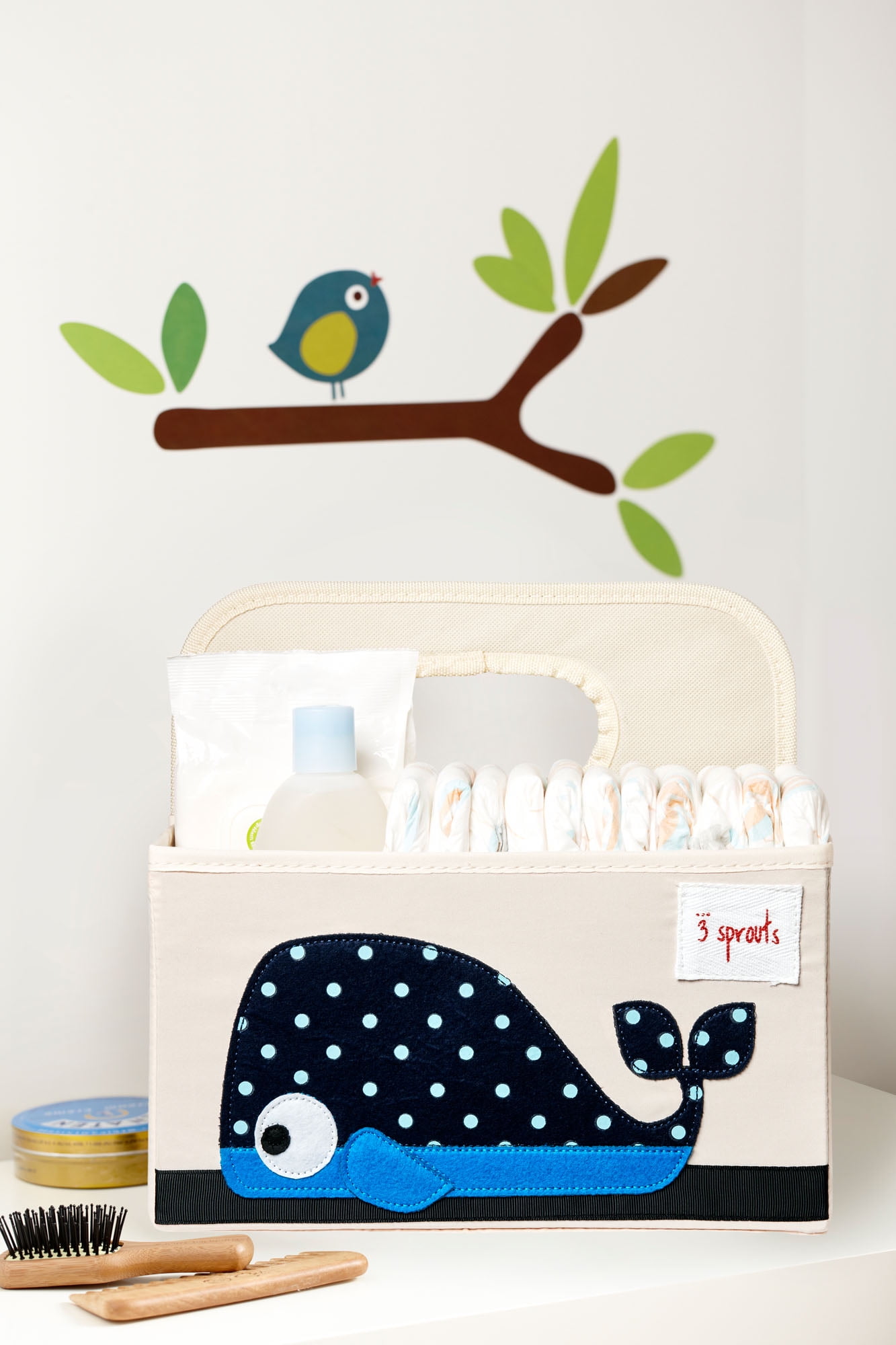 Organizer Basket for Nursery 3 Sprouts Baby Diaper Caddy Bear 