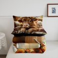 thumbnail image 4 of Erosebridal Highland Cow Bedding Sets Twin with Comforter, Western Cowboy Cowgirl Duvet Insert, Farmhouse Decorative, Reversible 2 Pieces, 4 of 7