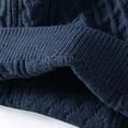 thumbnail image 2 of Men's Crew Neck Cable Knit Sweater Long Sleeve Relaxed Fit Pullover Thick Knitwear Casual Tops for Fall Winter Daily Wear Navy L, 2 of 7