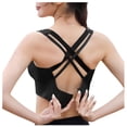 thumbnail image 4 of Kddylitq High Impact Sports Bra for Women - Criss-Cross Back Molded Cups Hook and Eye Closure - High Support Running Bra Black S, 4 of 4