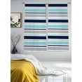 thumbnail image 3 of Grey Blue Striped Sheer Curtains 72 Inch Length 2 Panels Set Window Treatments, Farmhouse Stripes Abstract Art Navy Blue Rod Pocket Semi Curtains for Living Room/Bedroom/Kitchen Décor, 104"W x 72"L, 3 of 7