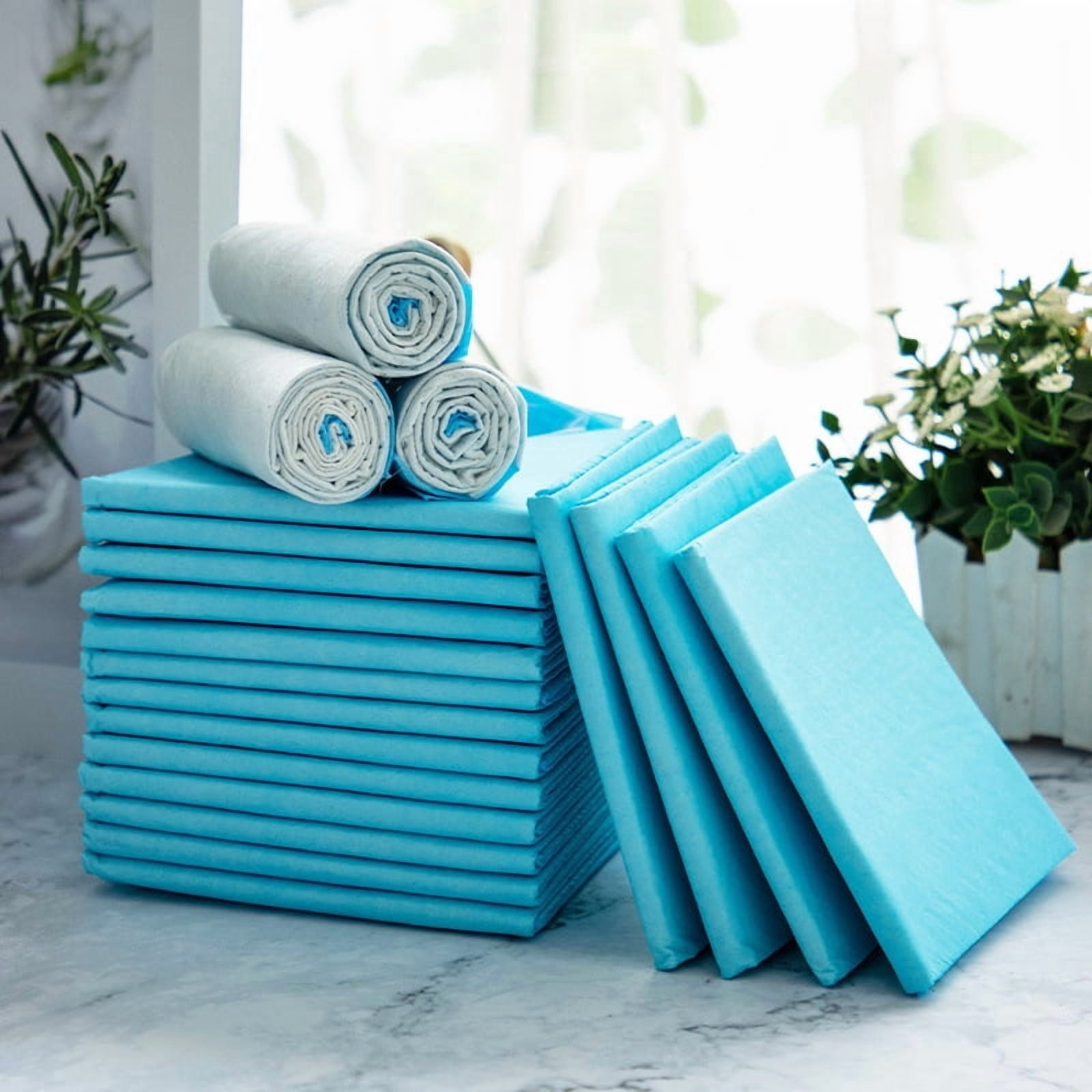 100 Pack Disposable Changing Pads Baby Disposable Underpads Waterproof Diaper Changing Pad Breathable Underpads Bed Table Protector Mat, 33*45Cm