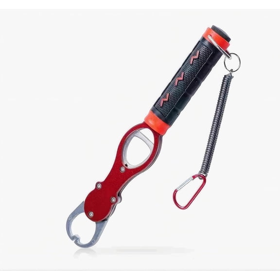 Fish Lip Gripper with Built-in Scale, Stainless Steel Fish Grabber Tool, Non-Slip Handle Pliers for Saltwater Freshwater Fishing