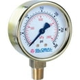 thumbnail image 3 of Global Industrial 2-1/2" Pressure Gauge, 15 PSI/KPA, 1/4" NPT LM, Polished Brass, 3 of 3