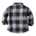 thumbnail image 7 of NOLDARES Toddler Baby Boys Girls Jacket Plaid Flannel Long Sleeve Button Up Shacket Kids Boy Coat Fall Winter Top(Z3-Purple,18-24 Months), 7 of 7