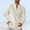White, variant on Gspmoly Shirts for Men, Men'S and Linen Solid Color Fashion Long-Sleeved Lapel Top/Shirt Men Top up to 70% Off