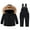 04Black, variant on Down Snow Suit for Toddler Girl Boy Winter Thicken Snow Ski Jacket And Puffer Pants Solid Waterproof Snowboarding Snowsuit