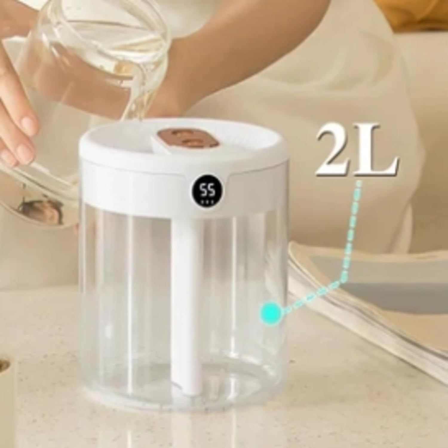 Dreamzy Humidifier, Dreamzy Humidifier Filter, Dreamzy Humidifiers for Bedroom, Dreamzyhumidifiers for Bedroom, Desktop Air Humidifier, 2L Cool Mist Desktop Humidifier for Bedroom (White-A)