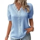 thumbnail image 1 of Blusa Elegante de Encaje con Cuello en V y Corta para Mujer Azul 4XL, 1 of 8