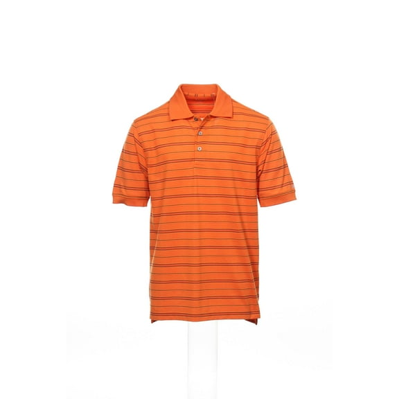 Izod 'Perform X' Orange Striped Polo Shirt Golf , Size Small