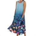 thumbnail image 2 of LSLJS Nouvelle Robe Longue Sans Manches en Coton et Lin à Col Rond Imprimé pour Femmes, Robe d'Été de Plage, 2 of 5