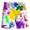 thumbnail image 3 of BOOMNY Men's Shorts Casual Colorful Printed Elastic Waist Drawstring Sports Shorts For Man Soft Loose Fit Summer Workout Shorts Leisure Mens Dailywear, 3 of 3