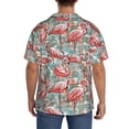 thumbnail image 5 of Lafuoo Pink Flamingo Pattern Men's Cuban Collar Short Sleeve Shirt, Button-Down Resort Beach Pocket Shirt-Medium, 5 of 7