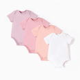 thumbnail image 1 of PatPat Baby Boy/Girl 4-Piece Modal Solid Color Rompers Set, 1 of 5