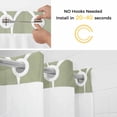 thumbnail image 5 of Sage Green Abstract No Hook Shower Curtain Waterproof,Bathroom Curtains with Snap in Liners and See Through Top Window,Modern White Geometric Twisted Art Hotel Style Bathtub Curtains Shower 72"Wx84"L, 5 of 8